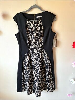 Danny & Nicole Black and Cream Lace Dress